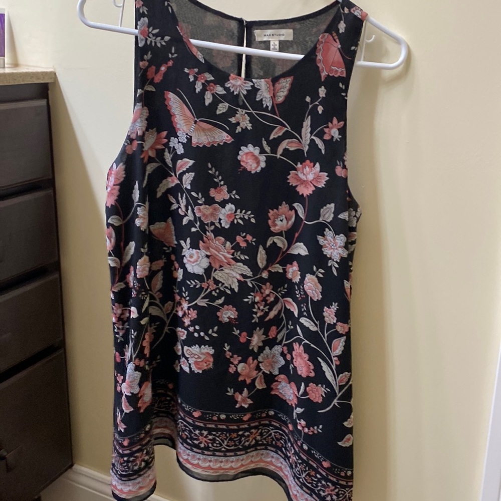 Max Studio floral tunic tank top